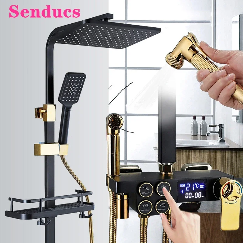 Senducs термостатический душевой набор для ванной комнаты роскошная цифровая