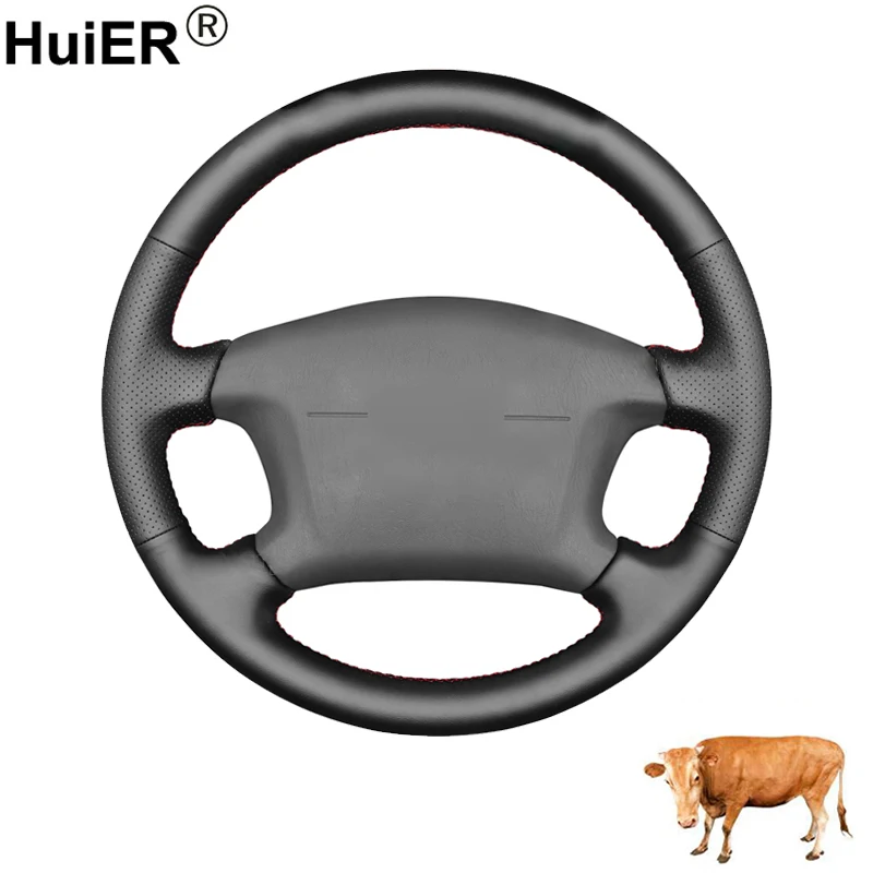 

Hand Sewing Car Steering Wheel Cover True Top Cow Leather For Toyota 4Runner Camry Corolla Sienna 1997 - 2003 4 Spokes 2002 2001