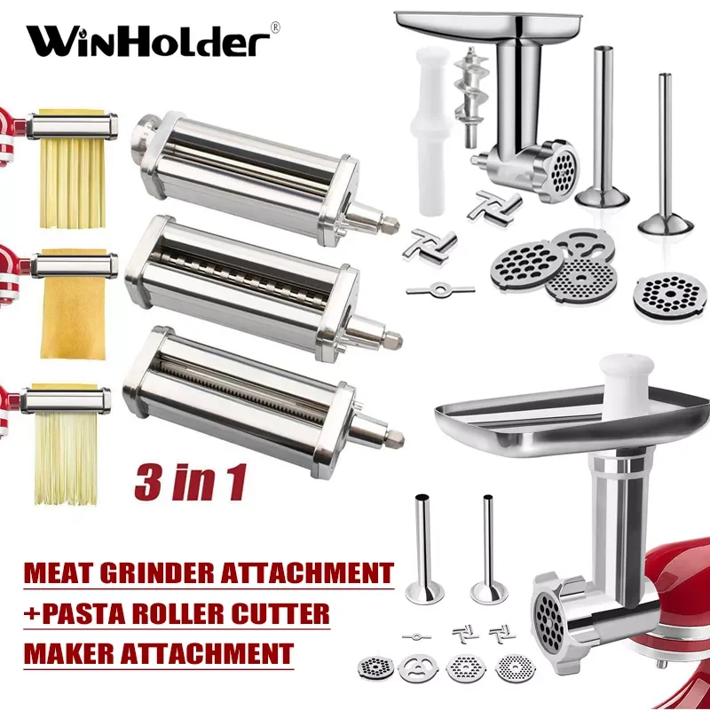 

NEW2023 Meat Food Grinder Attachment And Pasta Roller Cutter Maker Attachment for kitchenaid Stand Mixers Kitchen Accessory