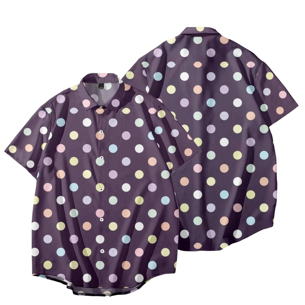 

Polka dots Style Cute Fashion Short Sleeve Shirt Casual Kawaii Unisex Clothing