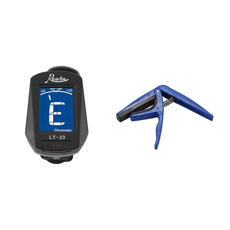 

1 Pcs LT-23 Acoustic Guitar Tuner Clip On Tuner & 1 Pcs Quick Change Trigger Capo Key Clamp