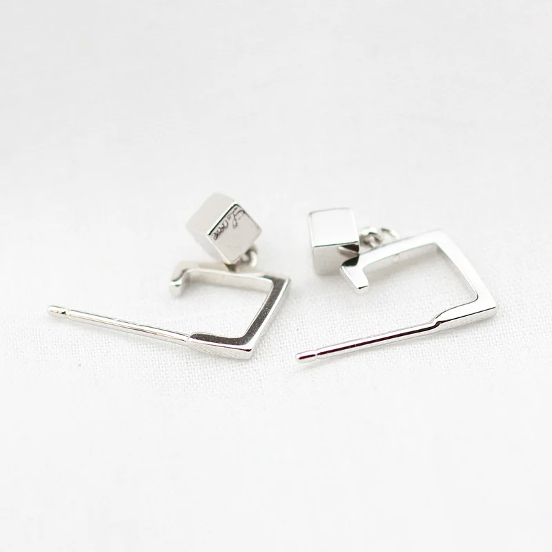 

Youth of Vigor Solid 925 Silver Cube Studs Square Party Woman Drop Earrings E1153