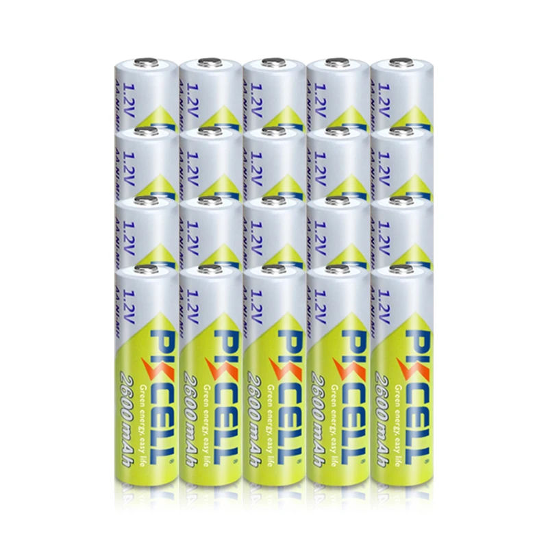 

20 X PKCELL AA Battery 1.2V Ni-MH 2A 2600mAh 1.2 Volt AA Rechargeable Battery Baterias Bateria Batteries