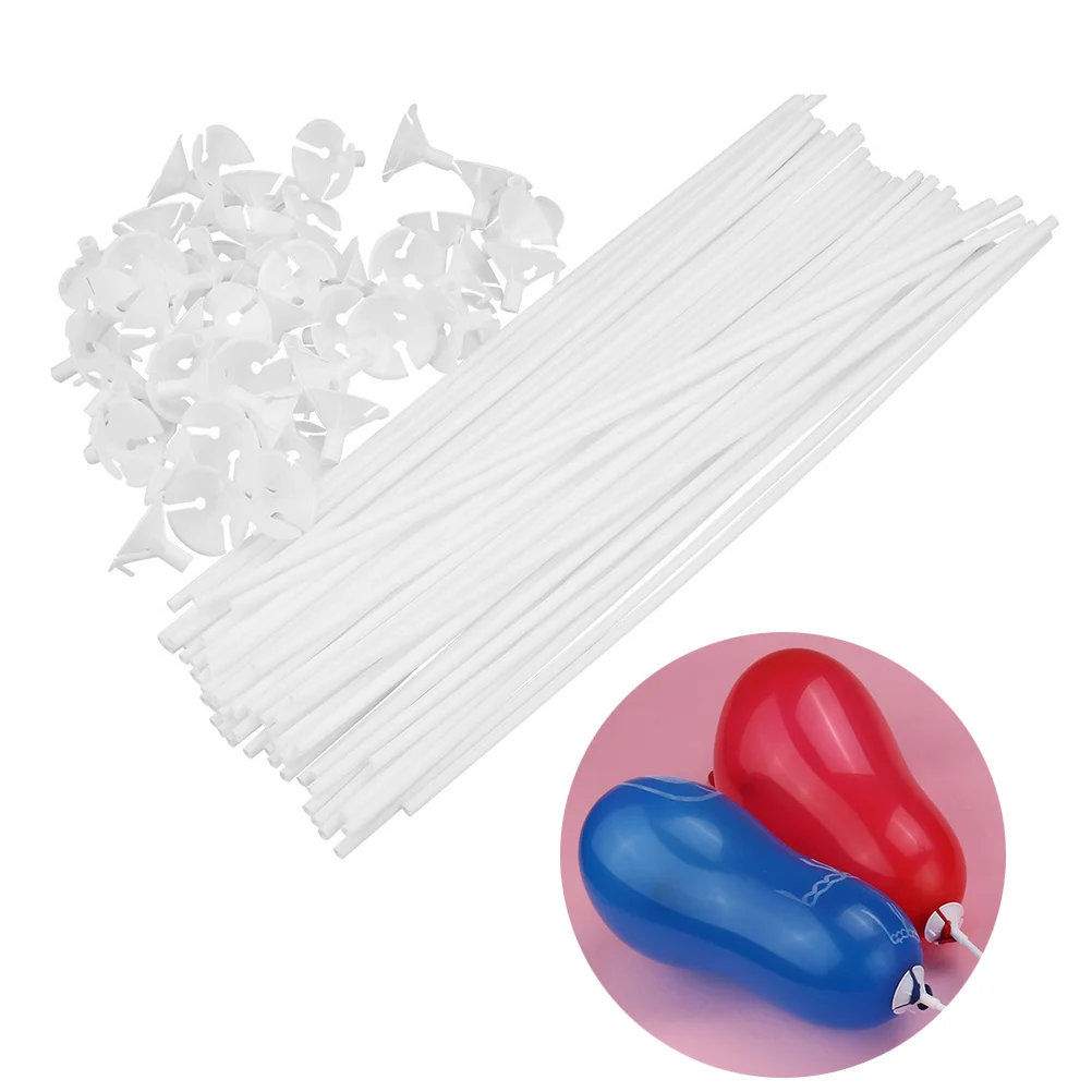 

250pcs Balloon Sticks with Cups Balloon Holder for Wedding Party Decor (White)