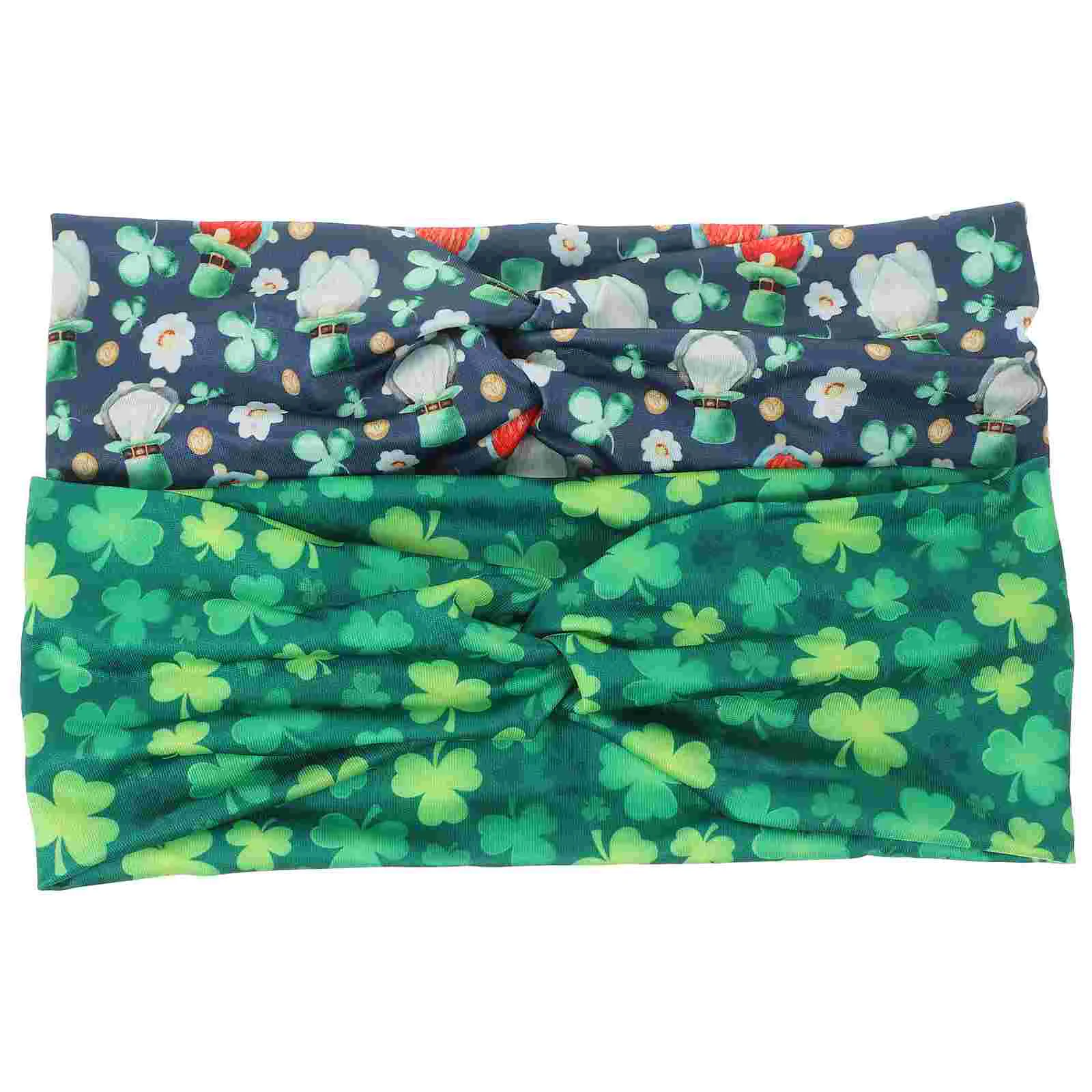 

2 Pcs Bandana St Patricks Day Costume Headbands Girls Dresses Aldult Fabric Accessories Hair Miss Clothing
