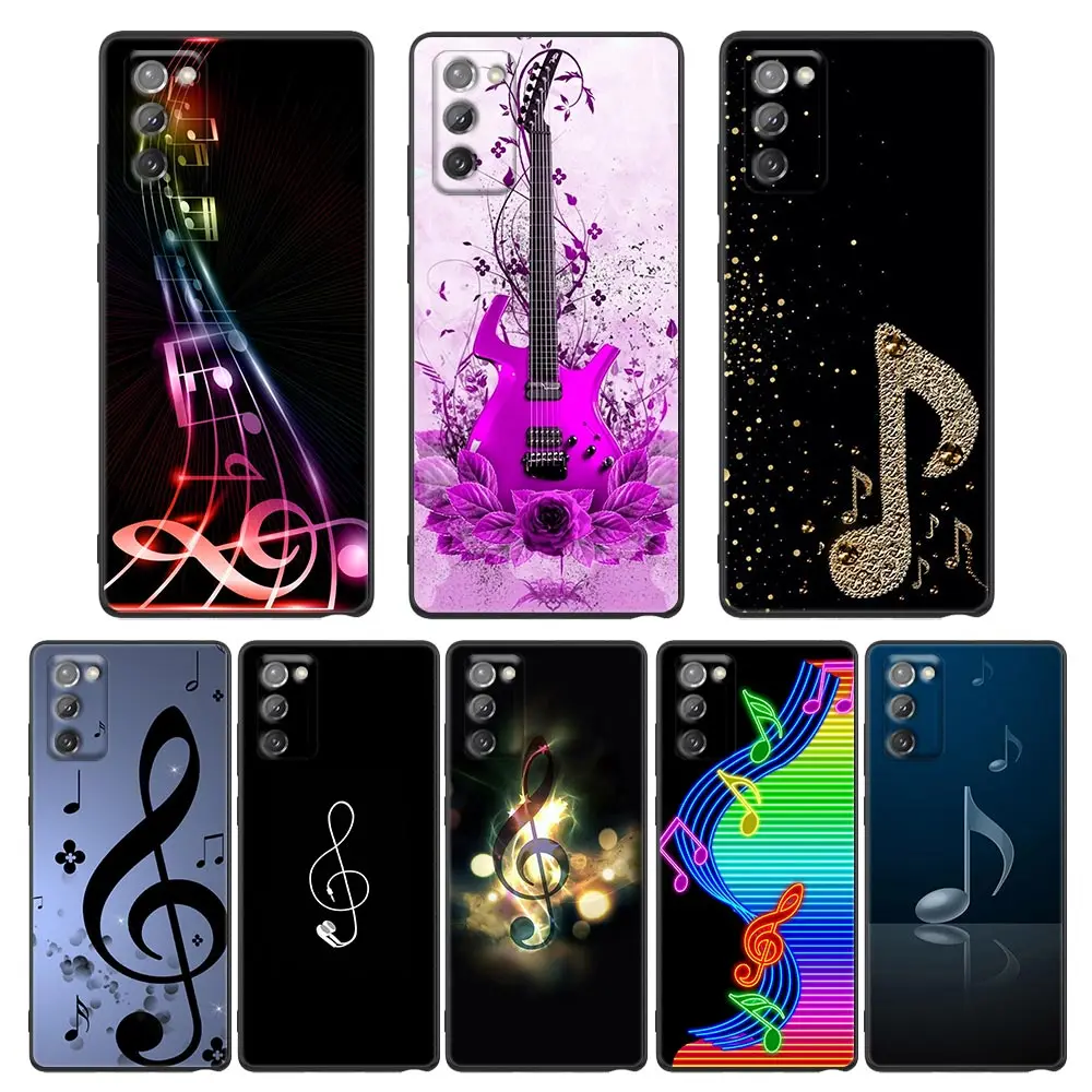 

Phone Case for Samsung Galaxy A10 A20 A30 A40 A50 A60 A70 A90 Note 8 9 10 20 Ultra 5G TPU Case Cover Music Notes Stave