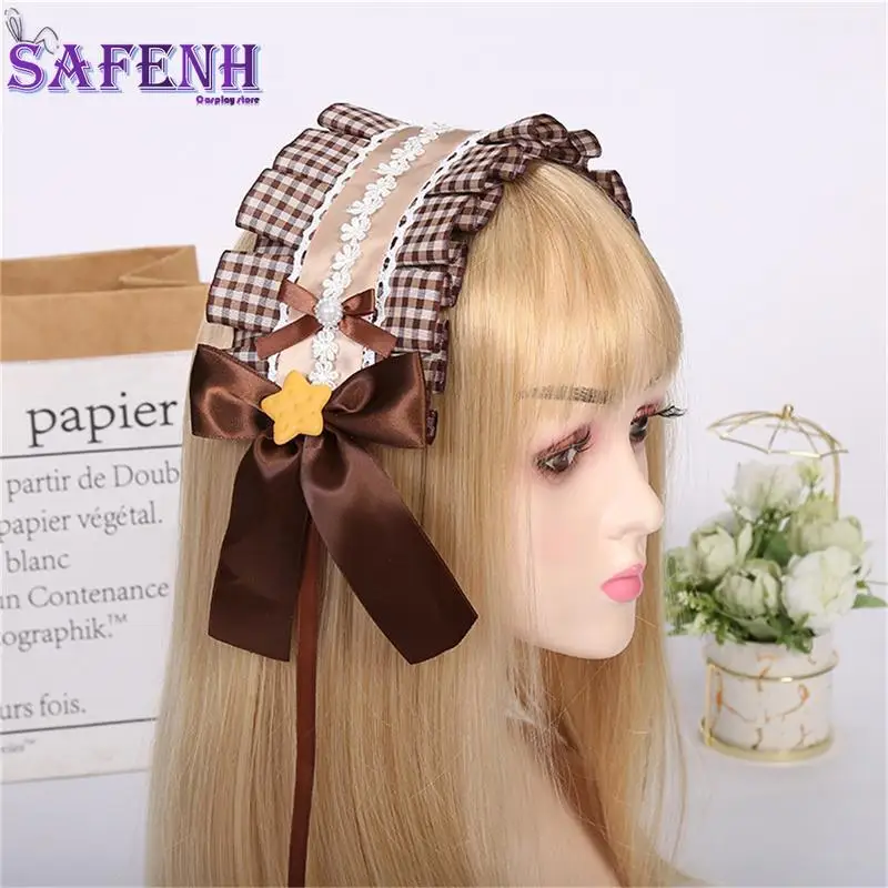 

Lolita Lace Ribbon Girl's Anime Cosplay Headdress Headband Lady's Headwear Kawaii Hair Accessories Headwrap Women Hairbands