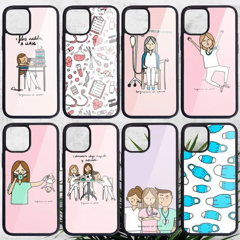 

Medicine Doctor Nurse Phone Case PC for iPhone 11 12 13 pro XS MAX 8 7 6 6S Plus X XR Luxury shell funda