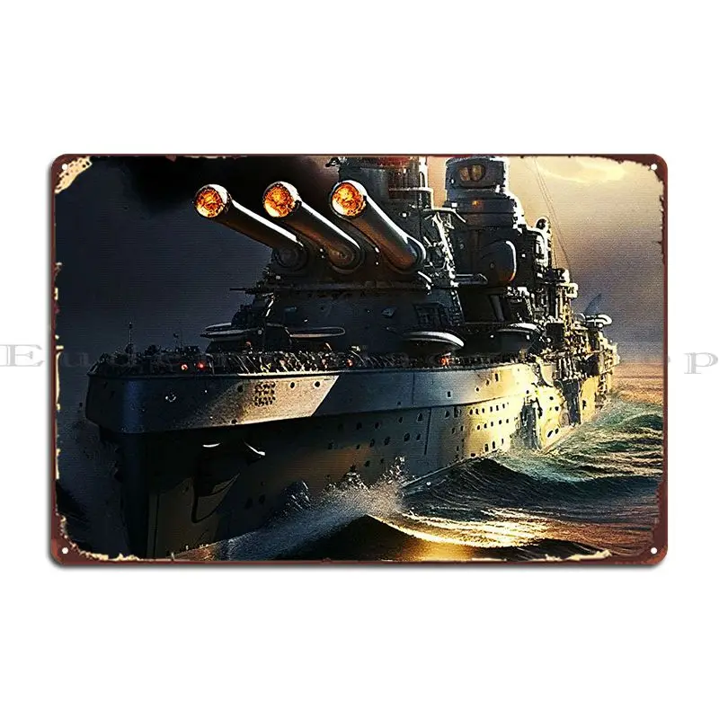 

Металлический плакат Battleship, создание настенного декора, изготовление на заказ, дизайнерский знак, оловянный плакат