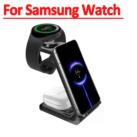 Беспроводное зарядное устройство 3 в 1, подставка для iPhone 15 14 13 12 Samsung Galaxy Apple Watch 7 8 9 Airpods Pro, док-станция для быстрой зарядки, 30 Вт