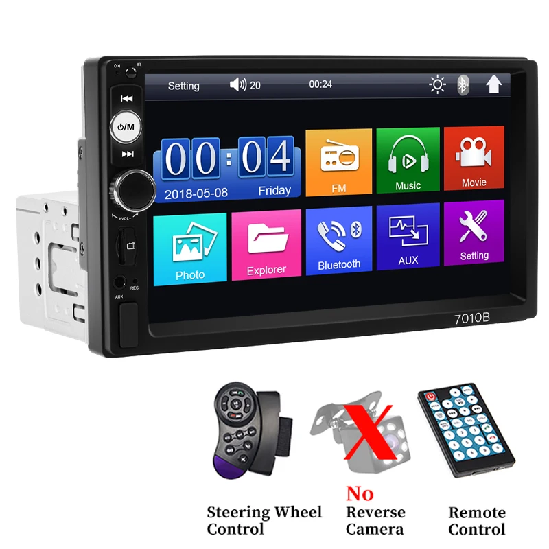 

Автомагнитола HIPPCRON 7' HD С Сенсорным Экраном, Bluetooth, Стерео, 12В, 1 DIN, FM, ISO, AUX-вход, Mirror Link