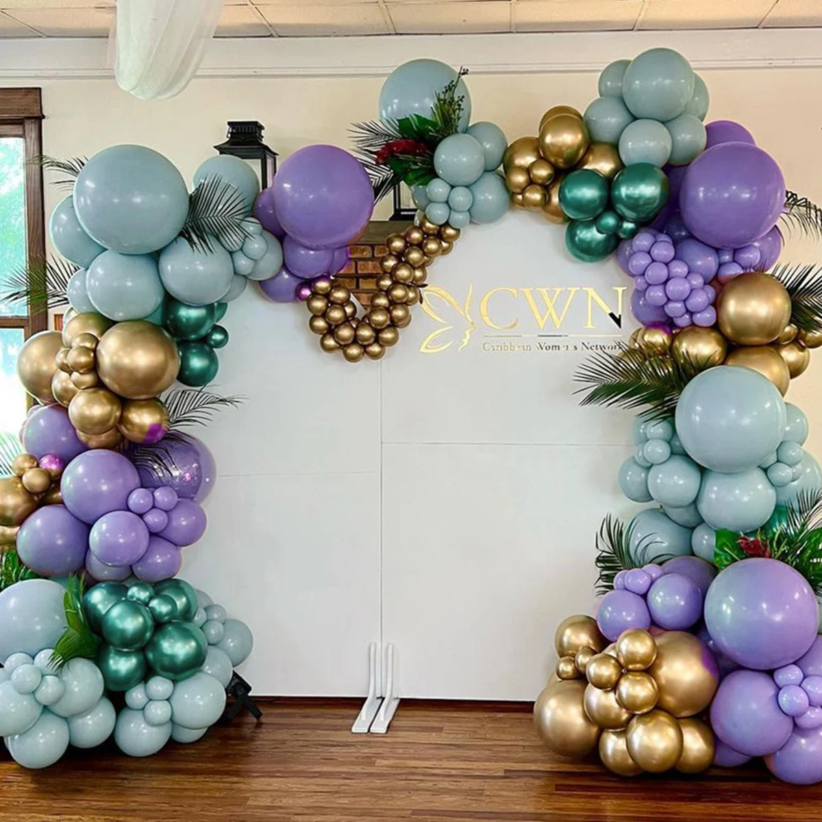 Фиолетовый венок с воздушными шарами наклейки на пол свадьбы дни рождения юбилеи