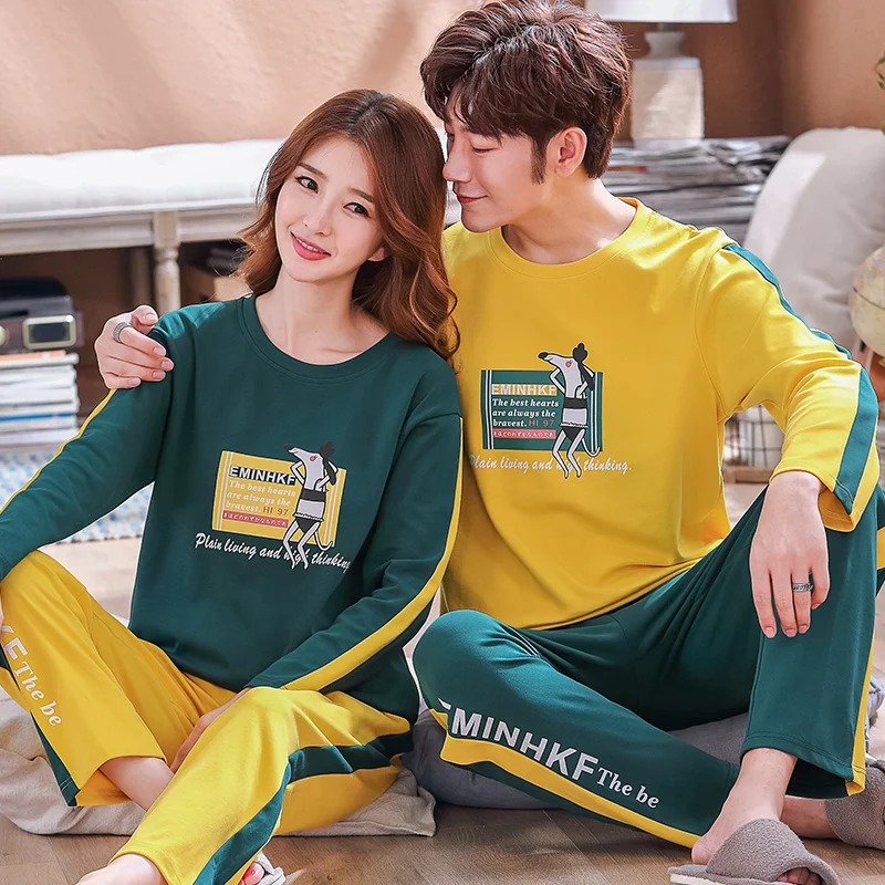 Man pijamas Sleep tops Pants pajama sets Women pijama Cotton Male Female Sleepwear couple Home clothes pyjama homme pijama muje