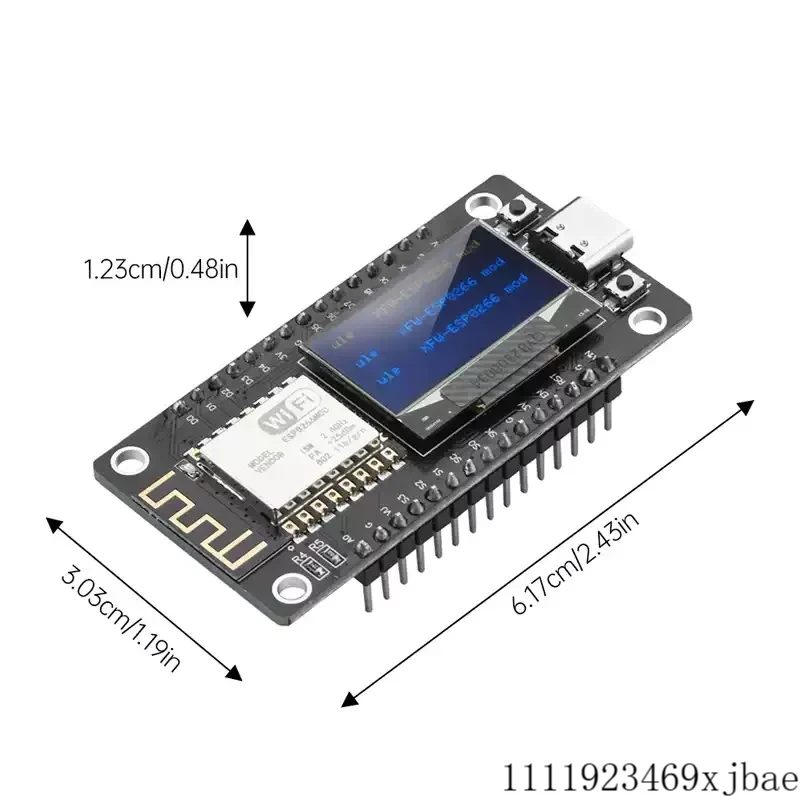 Фото Плата разработки ESP8266 NodeMCU с OLED-дисплеем 0,96 дюйма, модулем Wi-Fi CH-340C, ESP-12F, Micro USB для Arduino/Micropython ESP8266 №2