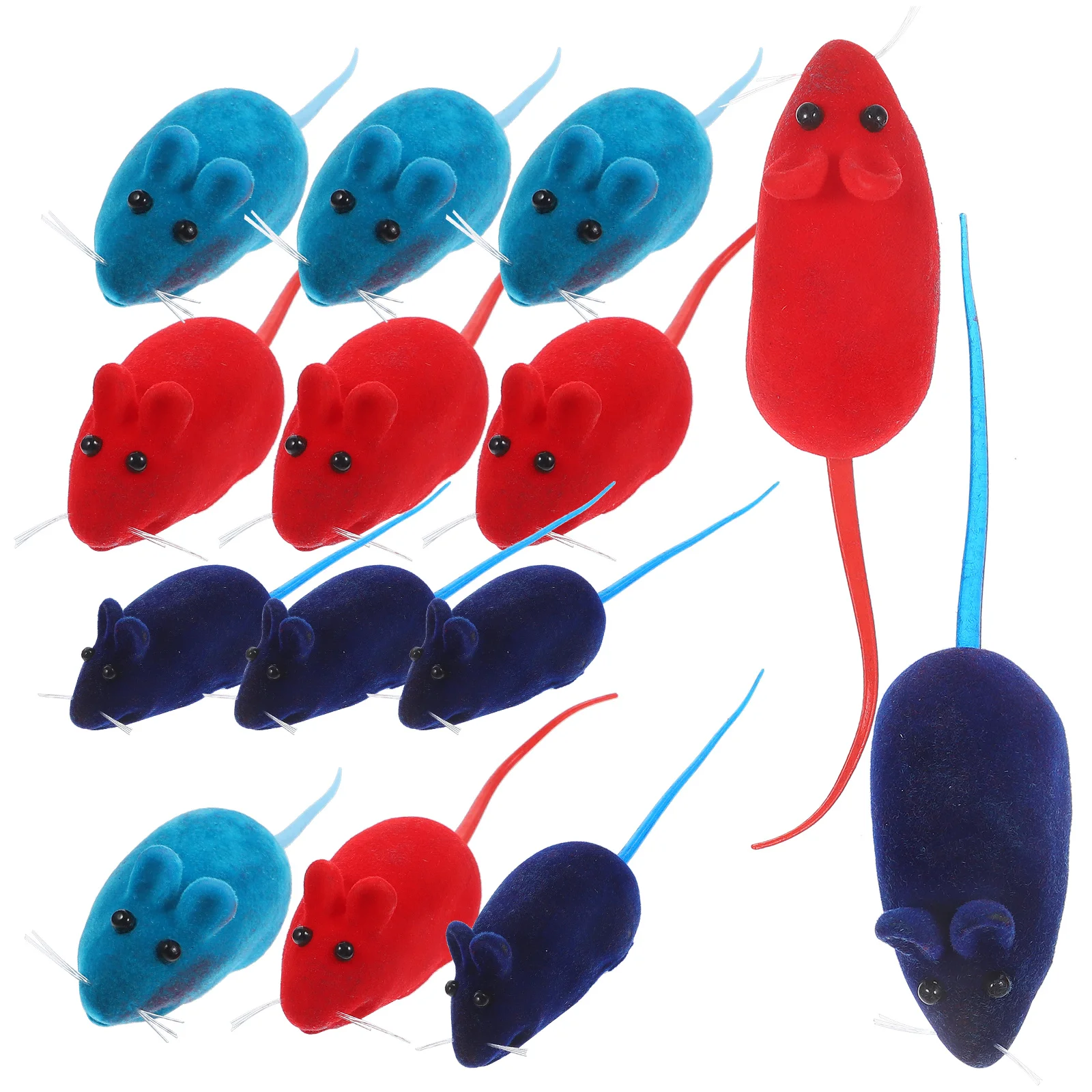 

20 PCS Mouse Toy Cat Vinyl Kitten Toys Vocalize Flocking Artificial Rattlesnake