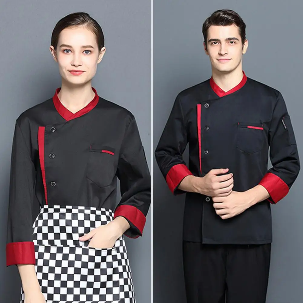 

unisex chef uniform Chef Top Stand Collar Long Sleeve Catering Bakery unisex Shirts Fast Food Chef Uniform camisa masculina