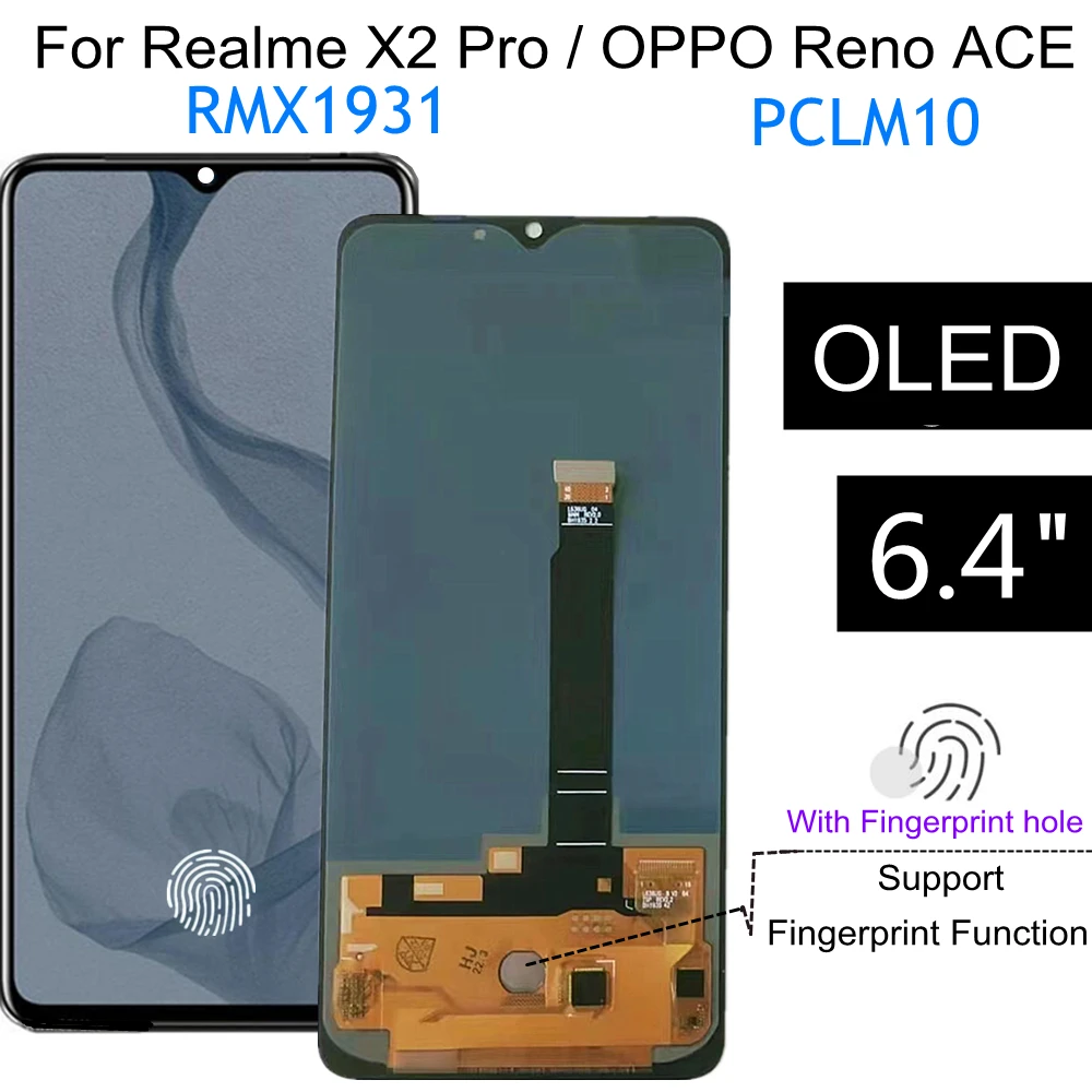 

6.5 OLED For OPPO Realme X2 Pro RMX1931 LCD Display Touch Screen Assembly Replacement Accessory For OPPO Reno ACE LCD DIsplay