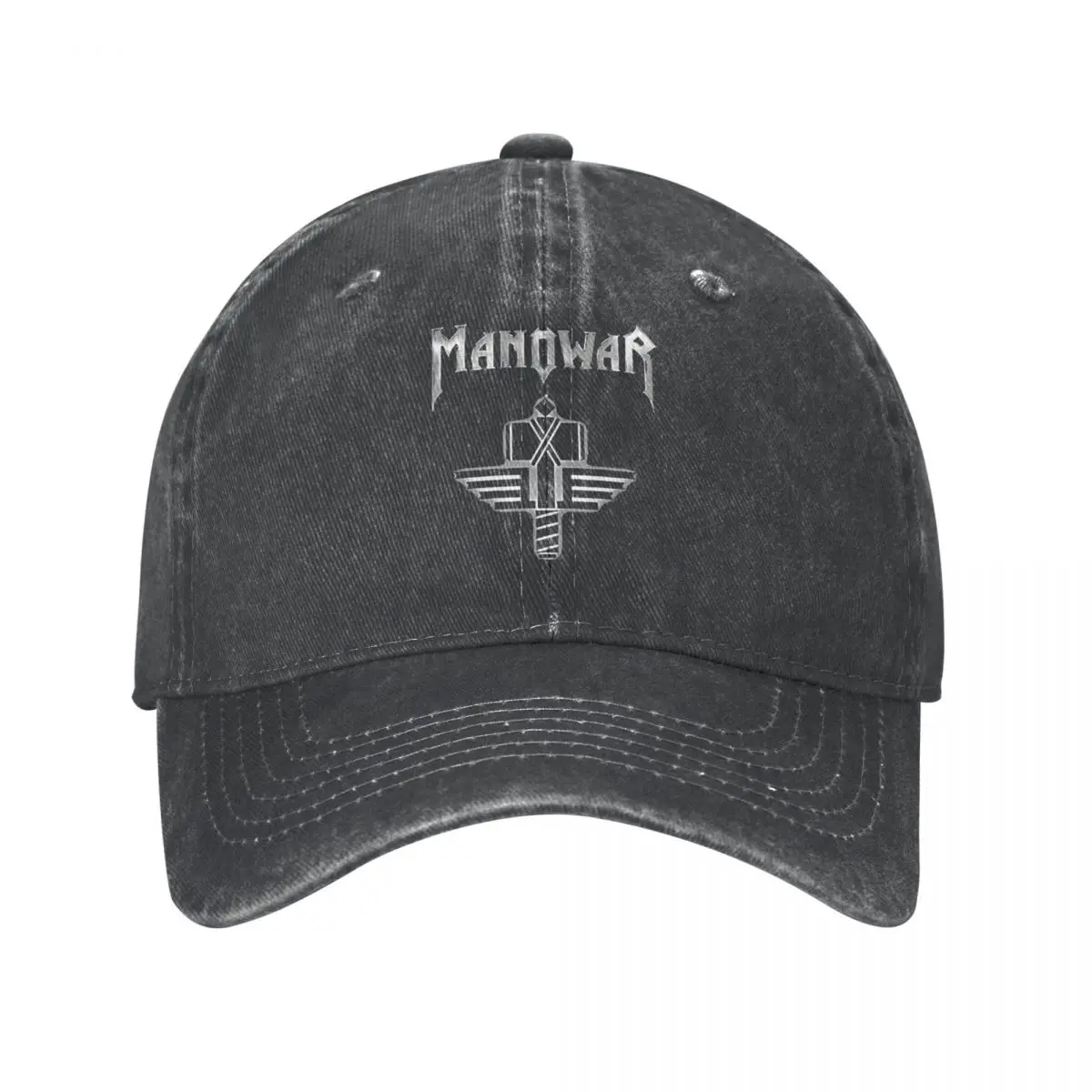 

Vintage Manowar Rock Baseball Cap Unisex Distressed Denim Washed Snapback Cap Music Outdoor Workouts Unstructured Soft Caps Hat