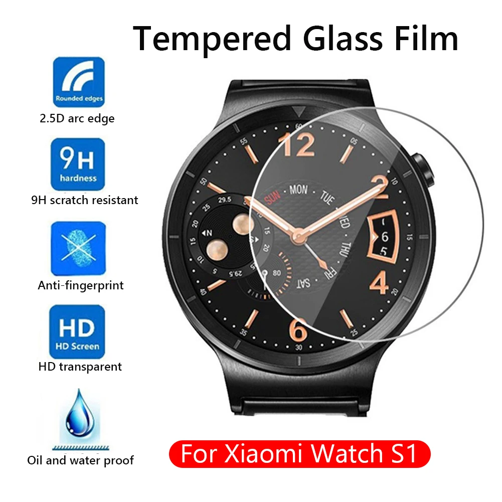 

1/2/3/5pcs Tempered Glass Protective Film HD Clear Guard For Xiaomi Watch S1 Smart Watch Toughened Screen Protector Cover