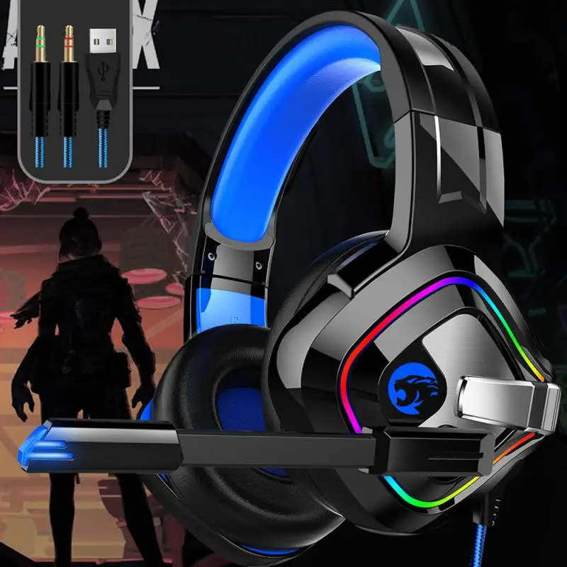 

Volume Control Over Ear Gaming Headset 4d 20-20000hz Headphones For Play Station Earphone Head-mounted 2.2 Meters With Mic