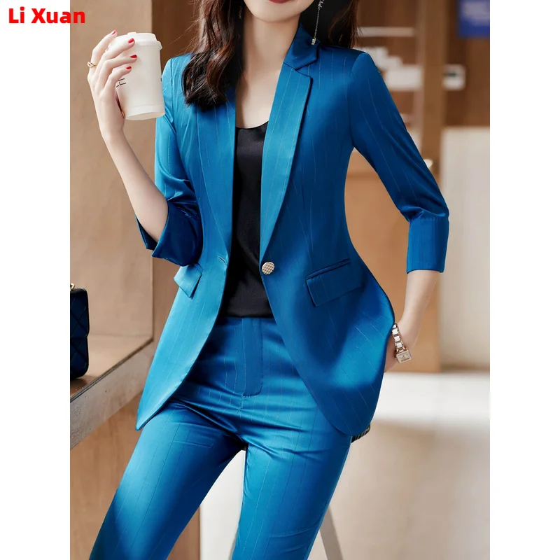Superior Quality Spring Summer Formal Ladies Fashion Blazer Women Business with Sets Work Wear Office Casual Pants Jacket Suits
