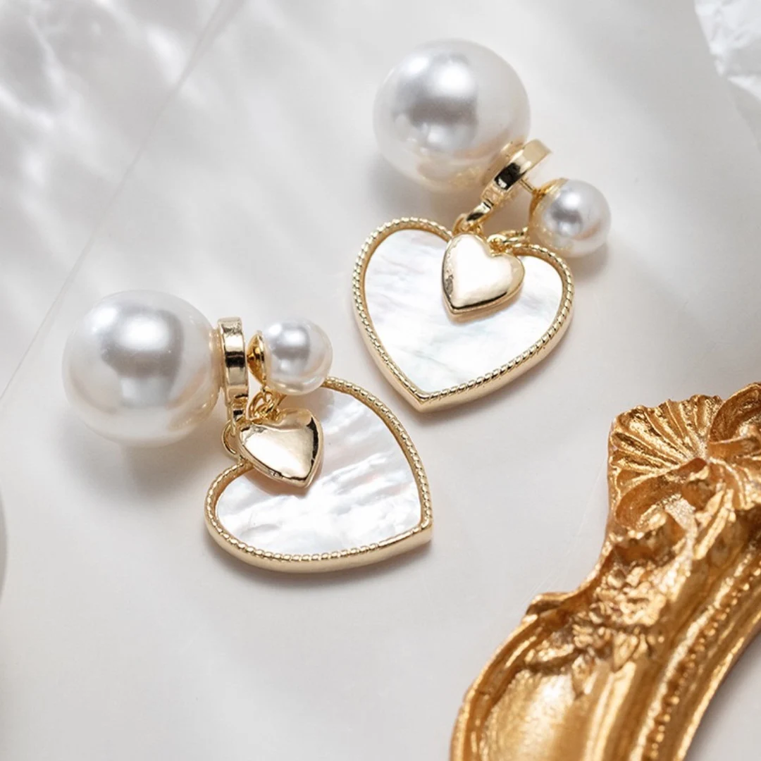 Роскошные французские серьги-гвоздики ювелирные изделия из персикового жемчуга