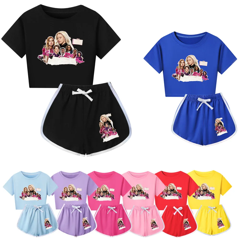 Детская одежда топы с фильмами футболка для средних девочек повседневная