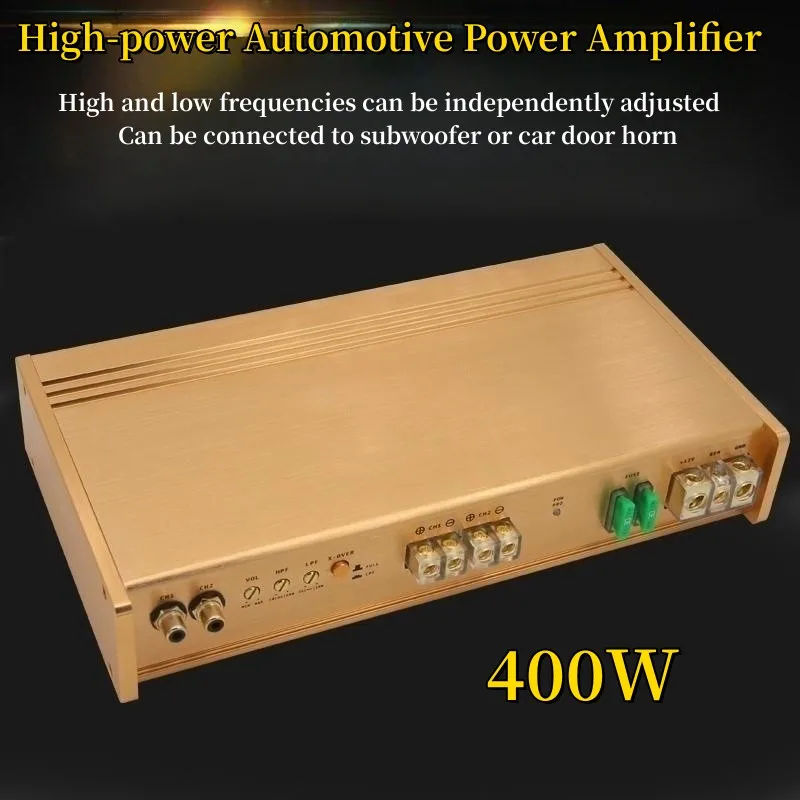 

Vehicular 400W 2-channel High-power Push Vehicle Door Horn Passive Dual Voice Coil Subwoofer Vehicle Audio Power Amplifier