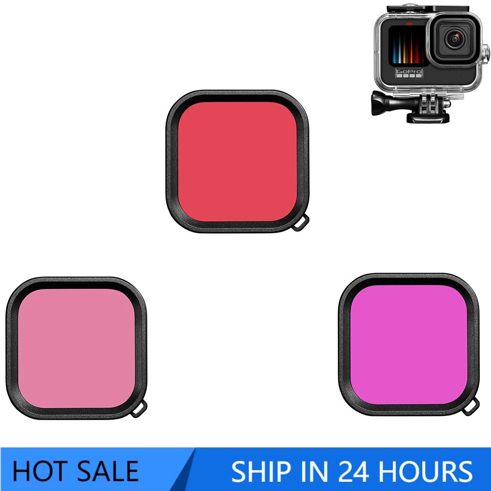 

For Go Pro Hero 11 10 9 With 3 Colors Filter Diving Protective Underwater For GoPro9 Accessorie
