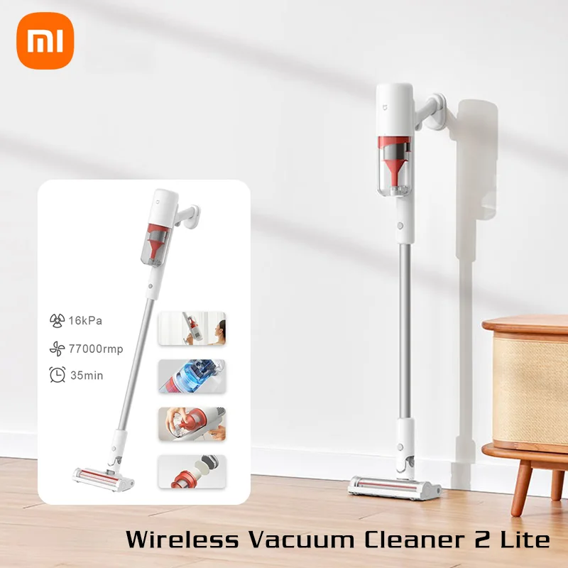 

Беспроводной пылесос XIAOMI MIJIA 2 Lite, устройство для уборки дома, мощное циклонное всасывание, B204, 16 кПа