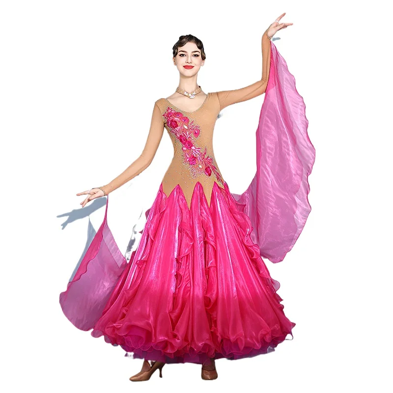 2024 женское платье для современного танца взрослых костюмы выступлений вальса