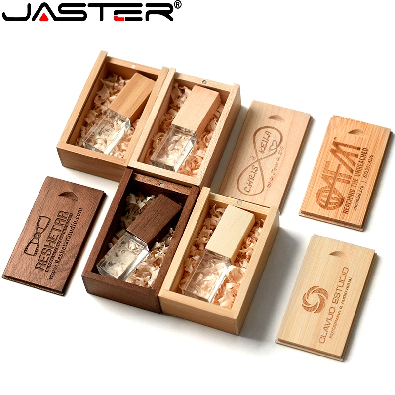 

USB-флеш-накопитель JASTER 2,0 деревянный с кристаллами, 64 ГБ