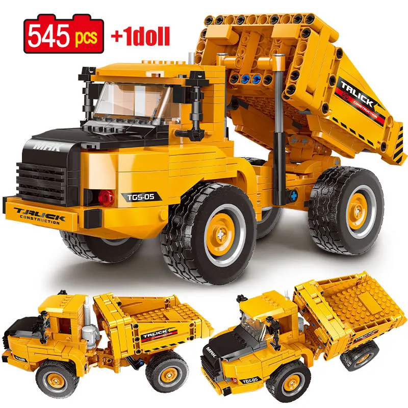 

Xingbao 03034-40 Excavation Cement Loader Engineering Series Small Particle Assembly Building Blocks Model Compatible with Lego