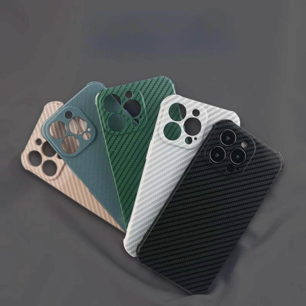 

Carbon Fiber Pattern Phone Case Kevlar Protective TPU Soft Shell For iPhone X XR XS 7 8 Plus 11 12 13 Pro Max