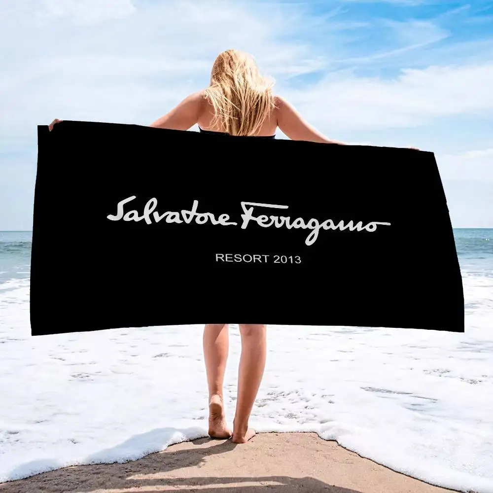 Фото Пляжное полотенце S-Salvatore F-Ferragamo в стиле аниме, мягкое, впитывающее, для плавания, детские подарки, для путешествий, кемпинга, спортзала №5