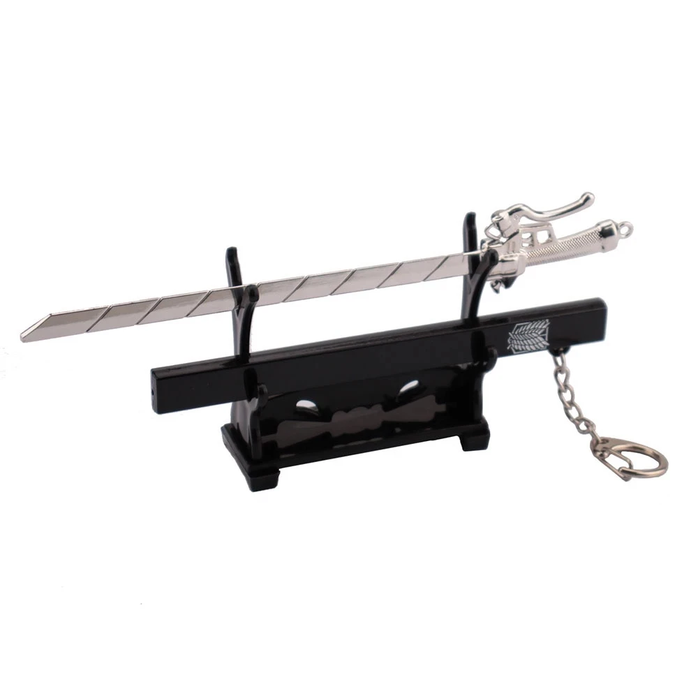 

1 Pcs Anime Attack on Titan Scout Regiment Knife Sword Keychains Mikasa Levi Ackerman Eren Jaeger Weapon Metal Keyrings Toys