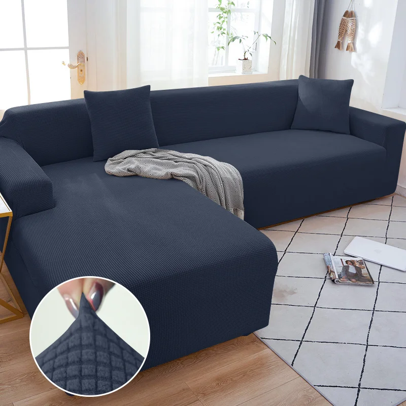 

Stretch Polar Fleece Sofa Cover L Shaped Armchair Sofa Covers Elastic Sectional Couch Slipcover for Living Room 1/2/3/4 Seater