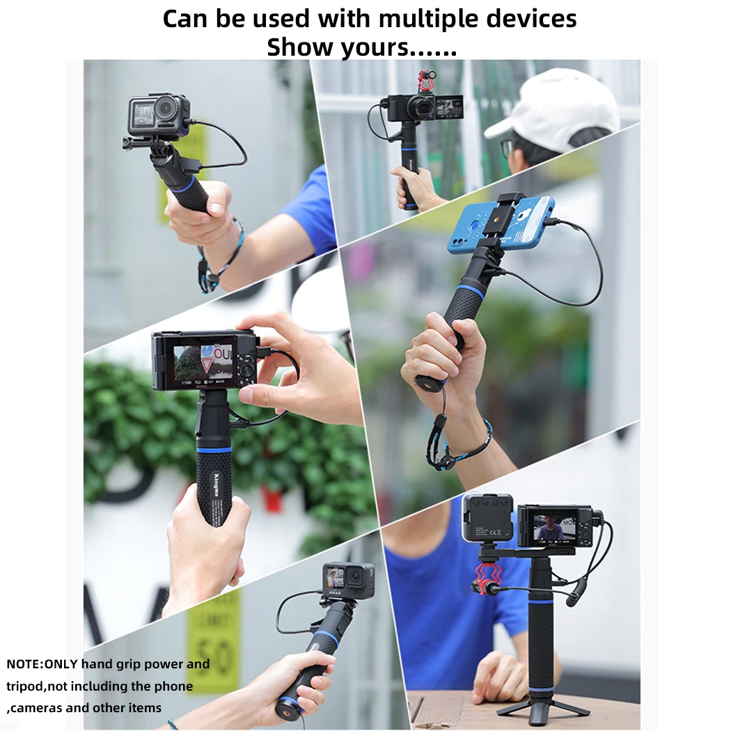 10000mAh Hand Grip Power Bank Bar Selfie Stick with Mini Tripod for Gopro Hero 10 9 8 7 6 5 SJcam DJI Yi Camera Mobile Phones images - 6