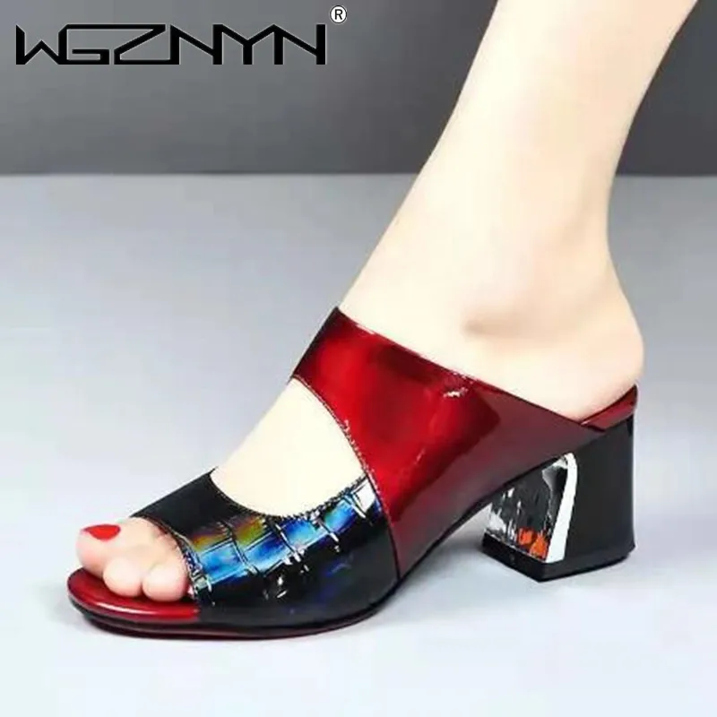 

Шлепанцы женские с открытым носком, повседневные Нескользящие тапки, Каблук 5 см, Размеры 35-40, лето 2022