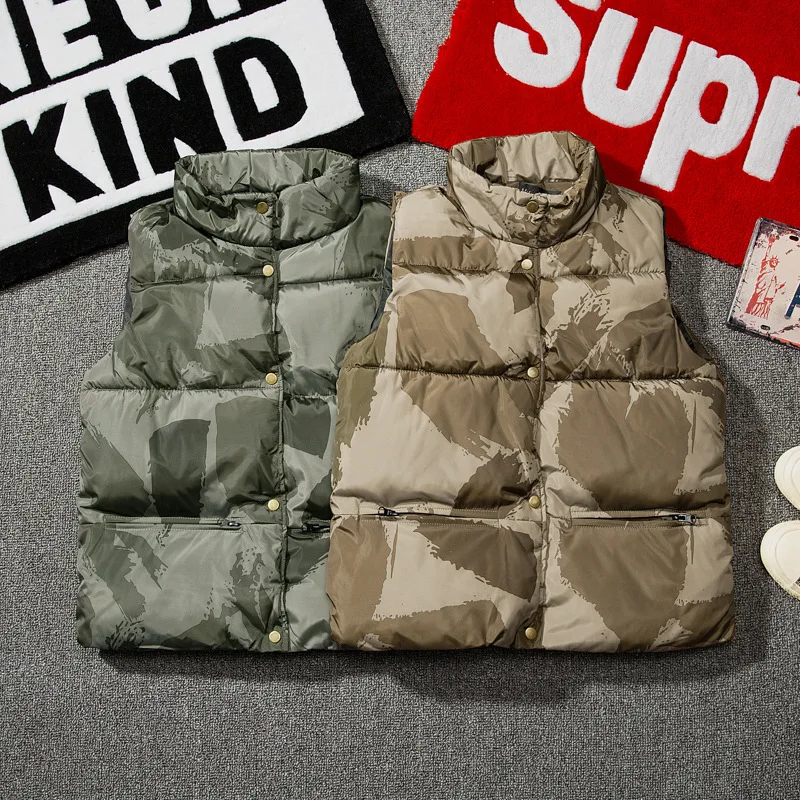 2023 осень/зима хлопковый жилет для мужчин повседневный большой воротник стойка