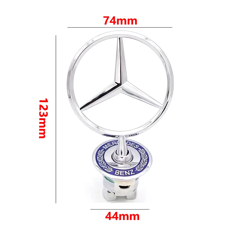 44 мм 3D металлический хромированный черный автомобильный передний капот эмблема