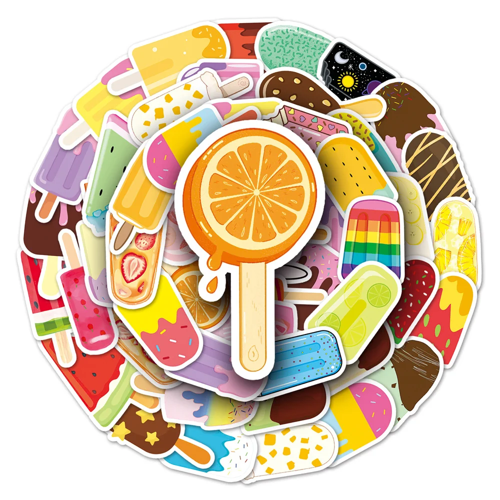 

10/30/50PCS Popsicle Cartoon Personality Creative Graffiti Sticker Desk Guitar Computer Refrigerator WaterproofSticker Wholesale