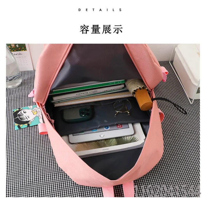 Disney Star Delu Student Schoolbag Five-piece Set for Elementary School Shoulder Bag Handbag Pen Holder Coin Purse Nylon Durable