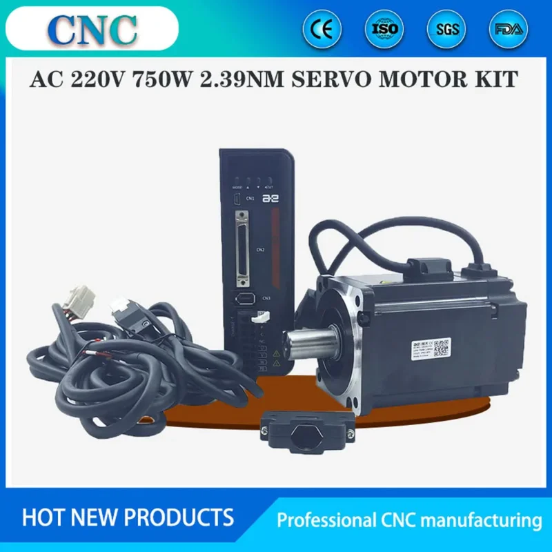 Ddcsv3.1 motion control system CNC kit 220v750w servo motor Z axis with brake engraving machine controller