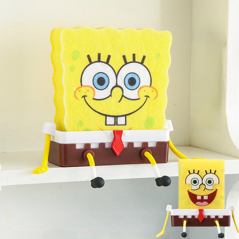

Cute Cartoon Kitchen Sink Sponge Holder Self Adhesive Drain Rack Kitchen Organizer Storage Rack Novel Holder Home Accessories
