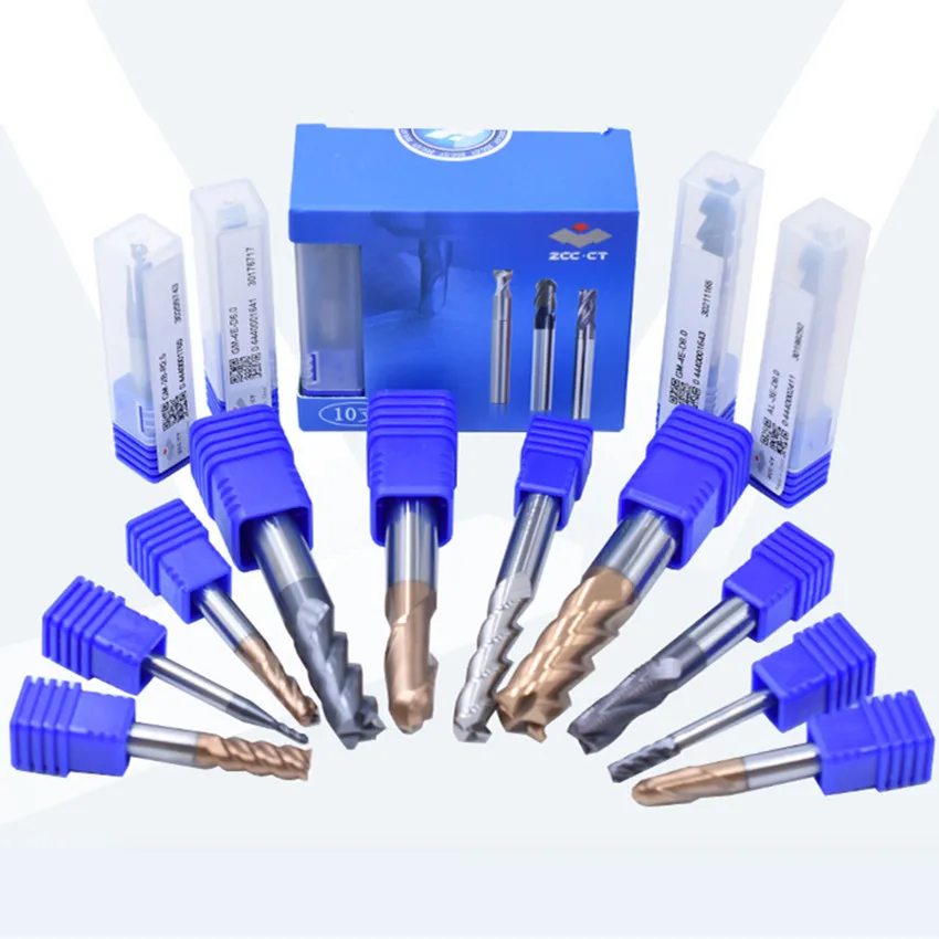 

ZCC.CT HMX-4B-R1.5/HMX-4B-R2.0/HMX-4B-R2.5/HMX-4B-R3.0/HMX-4B-R4.0/HMX-4B-R5.0 Four blade straight shank ball end milling cutter 1pcs/box