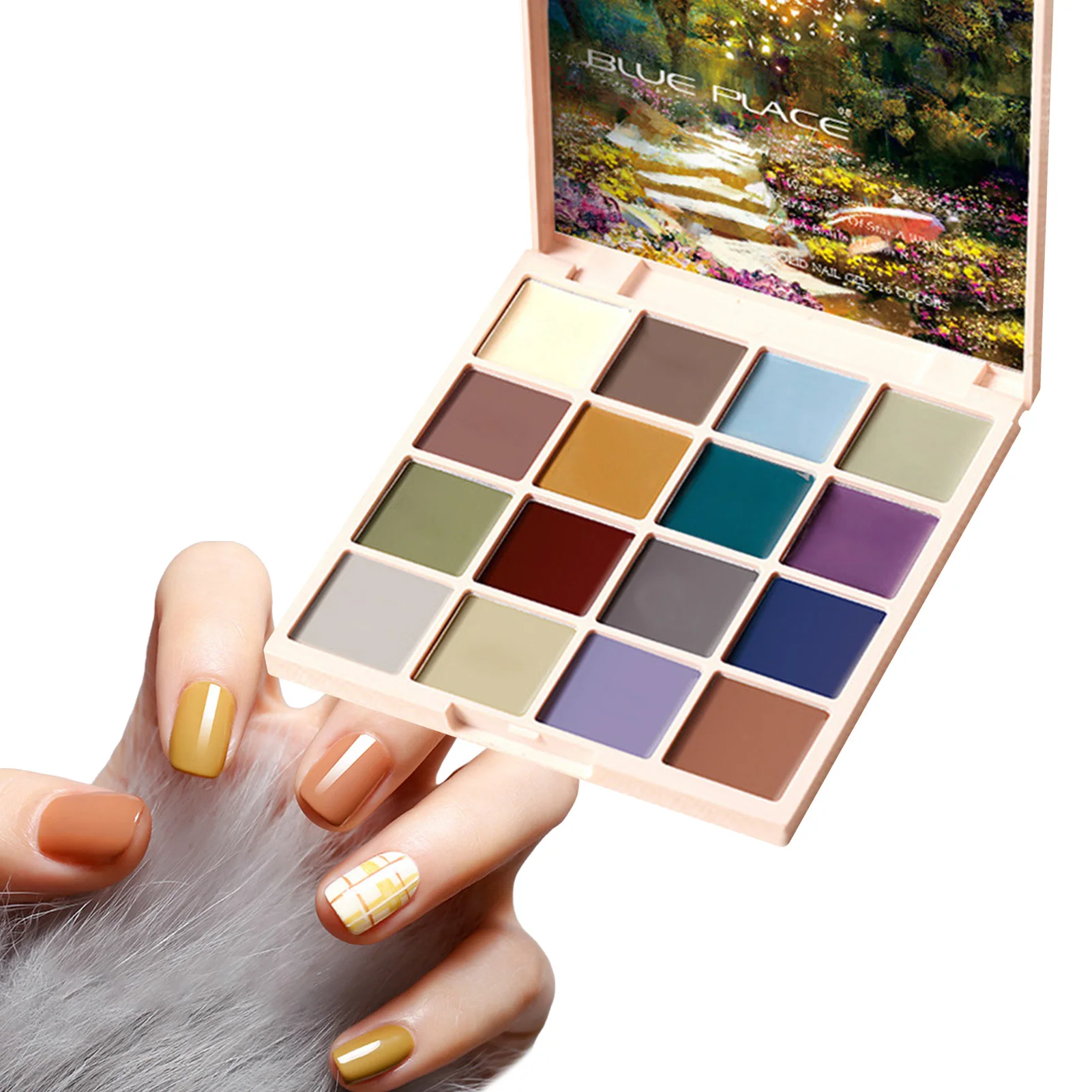 

1 Palette Solid Cream Nail Art Gel 16 Color In 1 Soak Off UV/LED Polish Lacquer Salon Gel Polish Varnish Decorations Tool Set