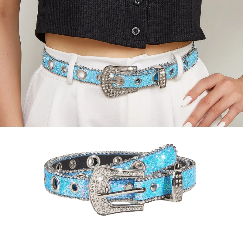 Bling  Waist Belts for Jeans Adjustable Belt for Woman Cowboy Cowgirl Teens Female Jeans Skirt Waistband