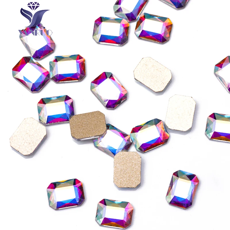 

YanRuo 8x10mm Octagon Nail Art Decorations Flatback Diamonds Glass Crystal Rhinestones Accessories For DIY Jewelry Making Design