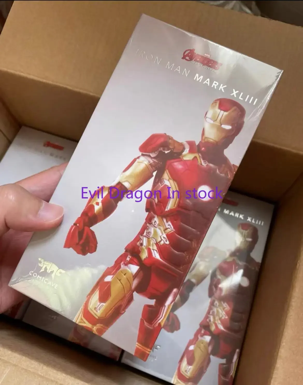 В наличии 100% оригинал Comicave 1/12 супер сплав Marvel Железный человек Mk7 Mk43 фигурка